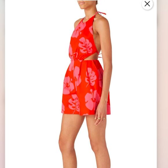 Staud Georgia tropical Floral Halter Romper Size 2 - Picture 3 of 6